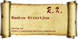 Radics Krisztina névjegykártya